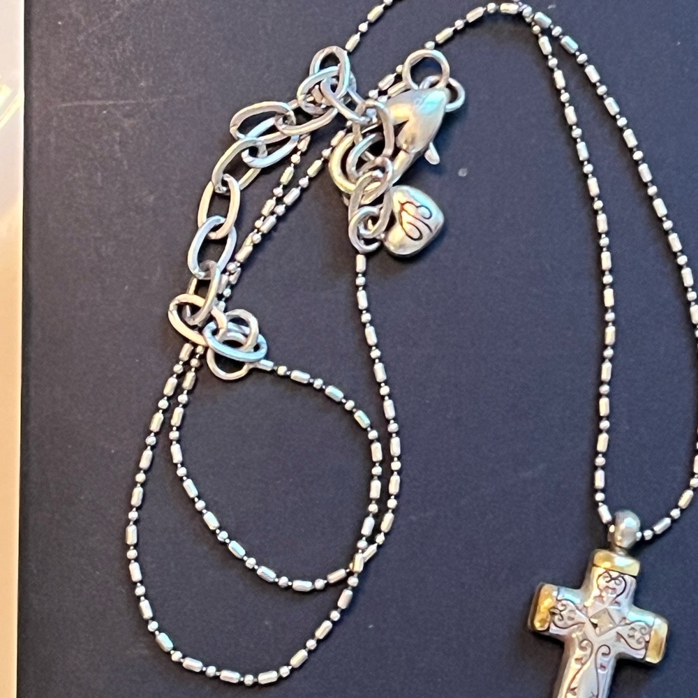 Brighton Silver Layered Cross Necklace